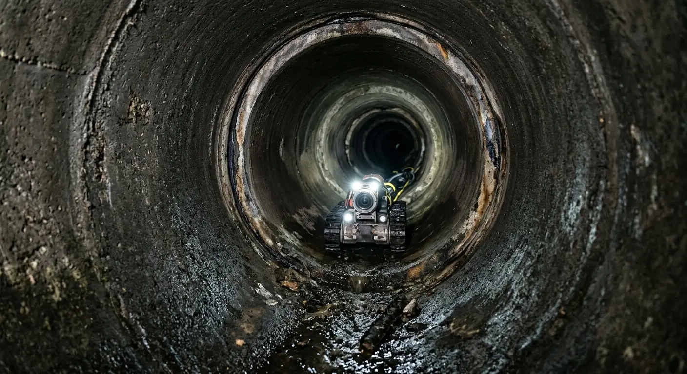 Robotic sewer camera inspecting pipe interior for Sewer Line Repair in LaGrange